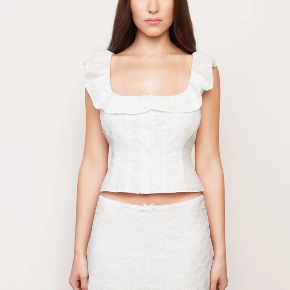 NWT Danielle Guizio Paloma Top in Eyelet.